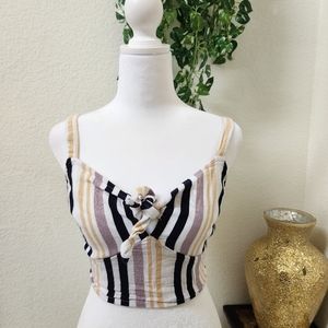 Hollister Crop Top Women's Size Small Sleeveless Tank Top Striped   Multicolor